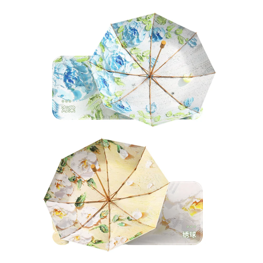 Trend in Japan 2026: Transparente Regenschirme mit floralem Muster in Blau, Gelb und zarten botanischen Designs