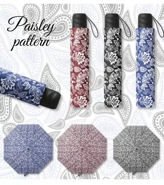 Inspiration für individuell bedruckte Regenschirme mit Paisley-Muster im Jahr 2026