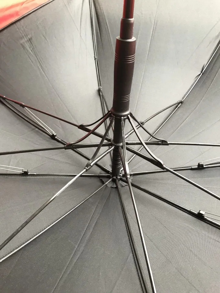 Straight umbrella frame structure detail for parts and specification review