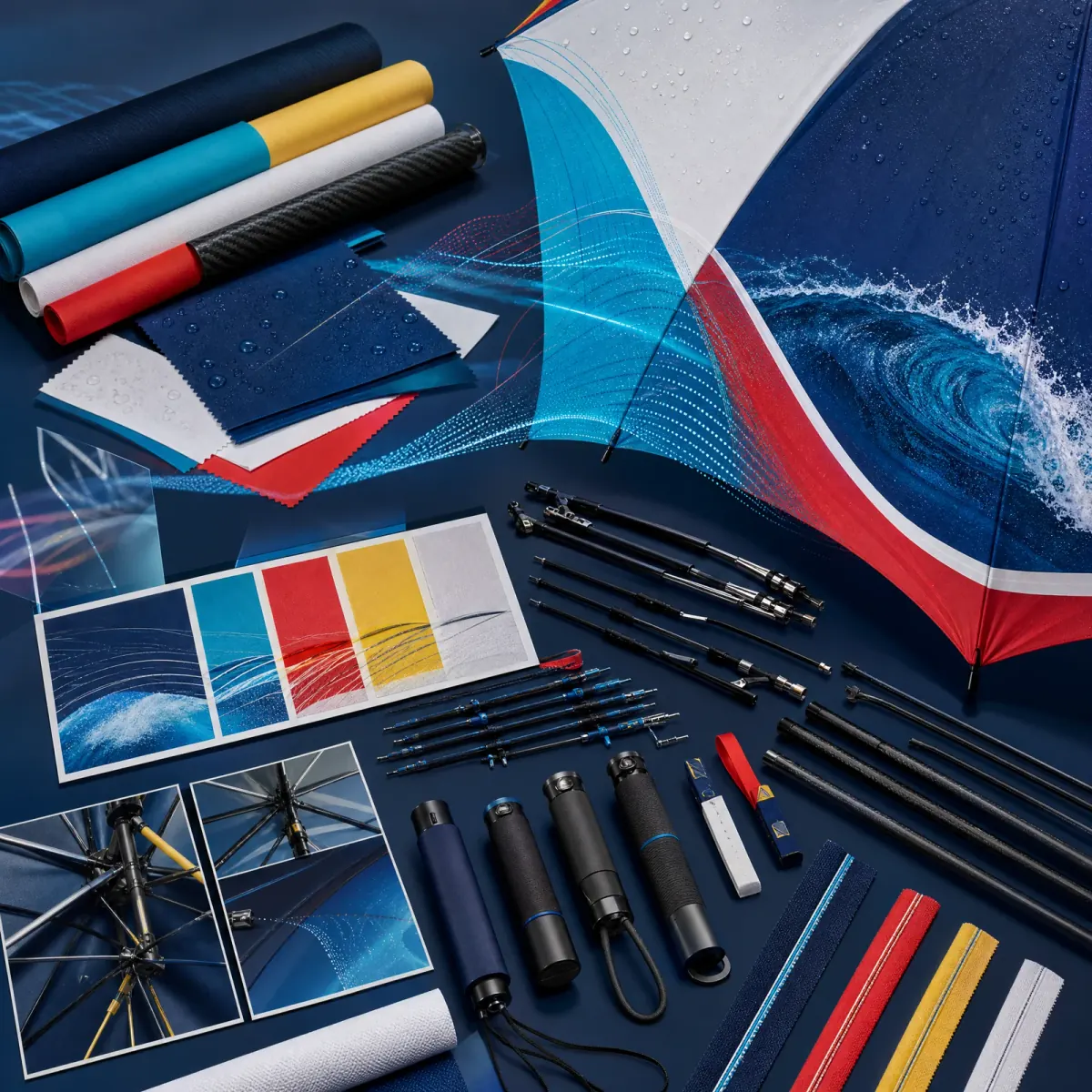Wave Performance Vivid Motion trend visual for Japan 2026 autumn winter umbrella design