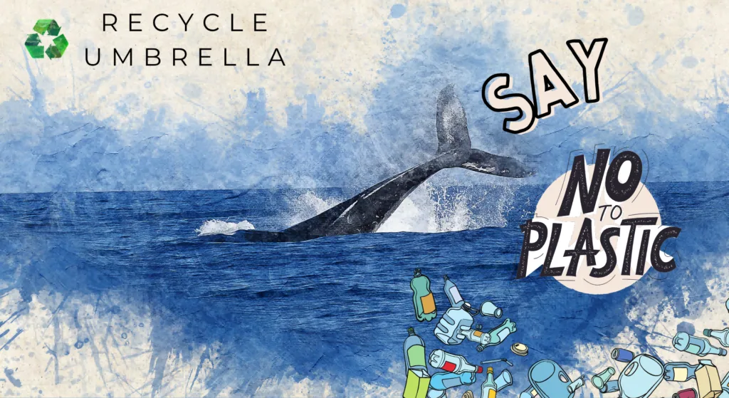 Imagem da campanha de sustentabilidade do guarda-chuva RPET