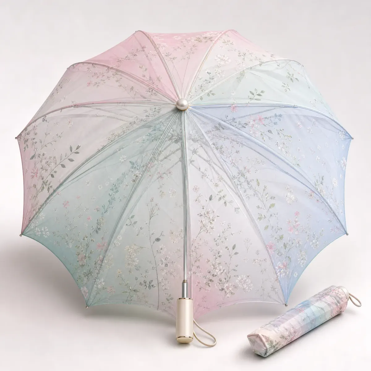 Transparent Tulle, Botanical Fairy and Kawaii Layers folding umbrella concept for Japan 2026 autumn winter