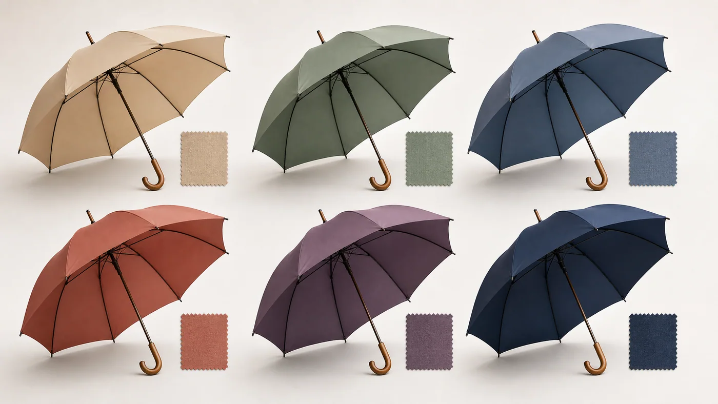 Farbpalette für US-Regenschirme 2026 für Werbekäufer