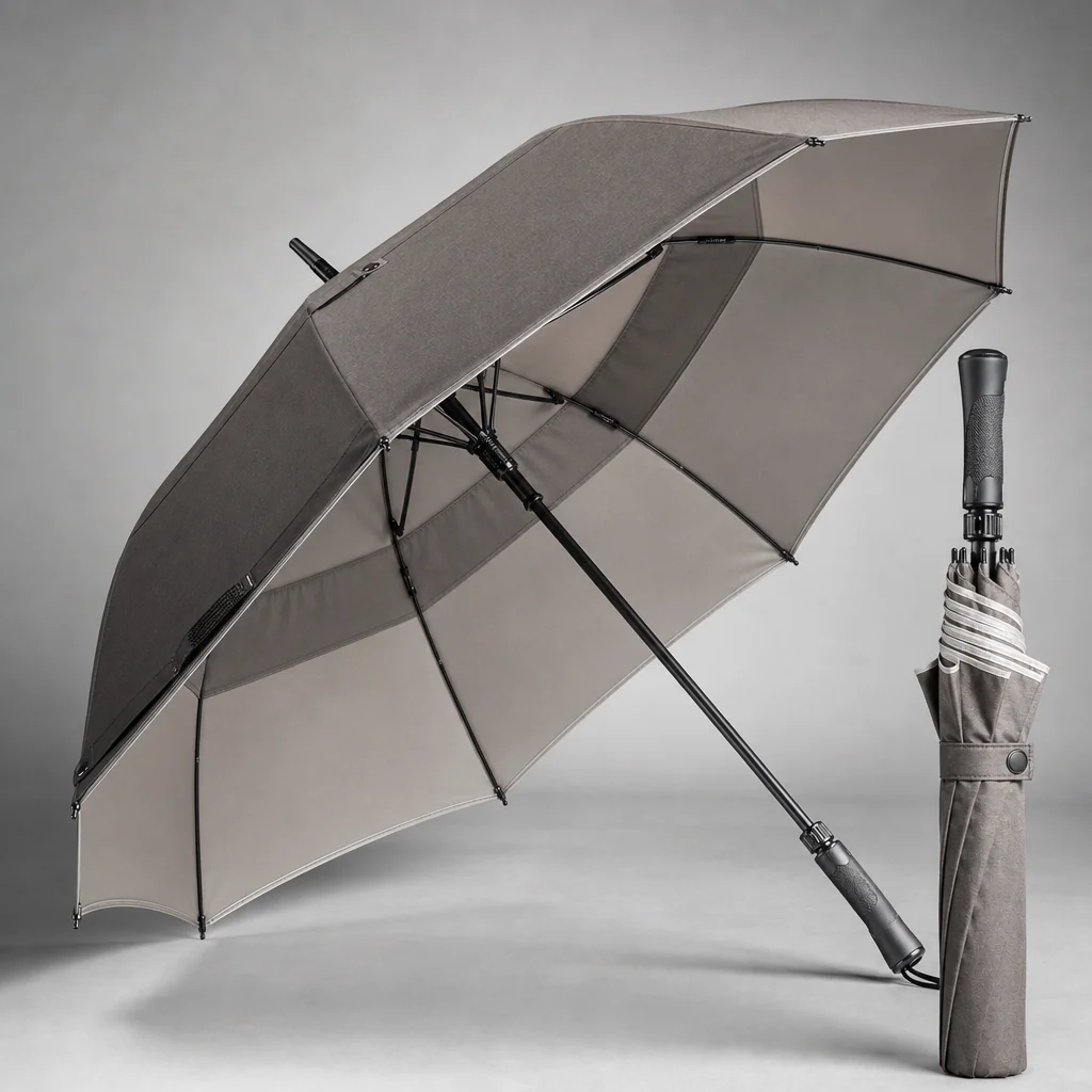 Alpine Neutral Utility golf umbrella concept for Switzerland 2026 Autumn/Winter