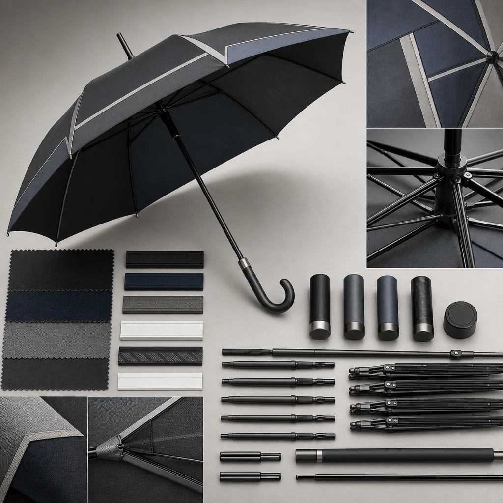 Architectural Power Canopy trend visual for France 2026 Autumn/Winter umbrella design