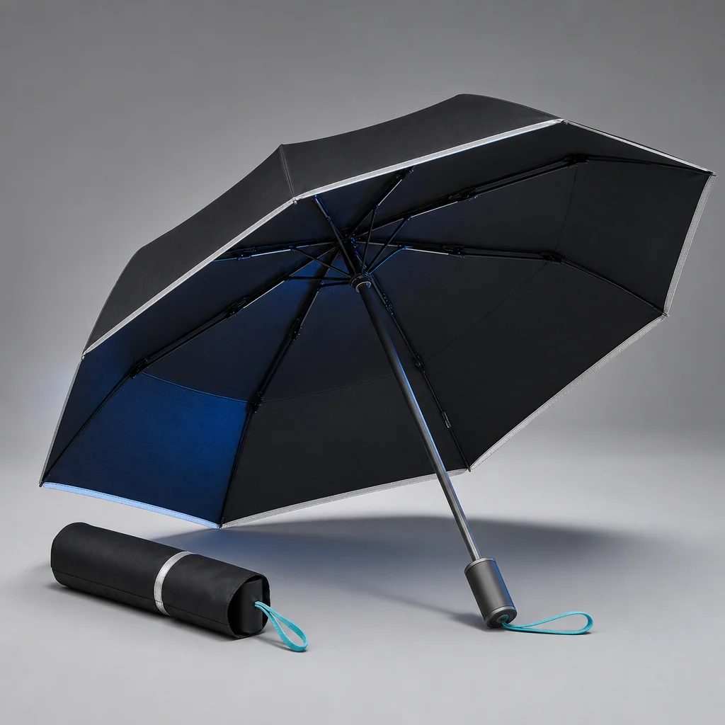 Berlin Tech Reflective folding umbrella concept for Germany 2026 Autumn/Winter