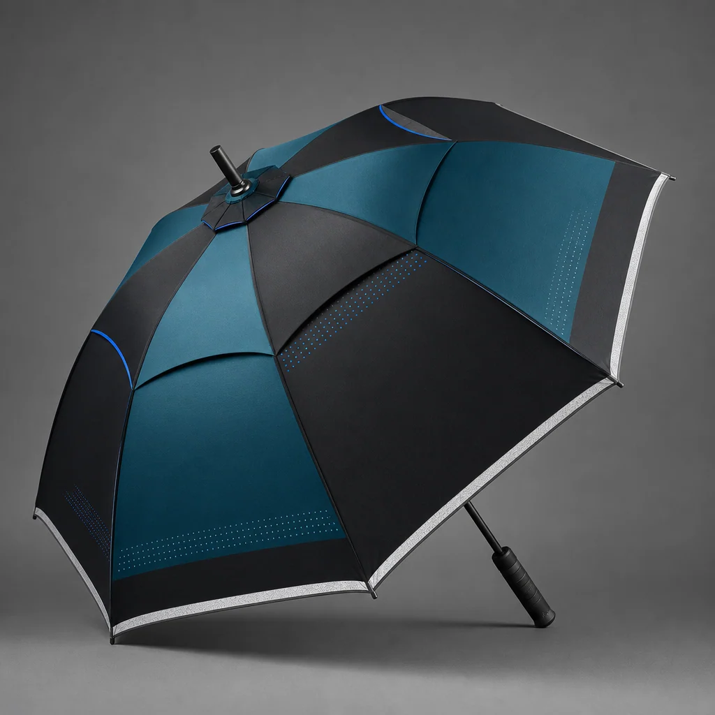 Berlin Tech Reflective golf umbrella concept for Germany 2026 Autumn/Winter