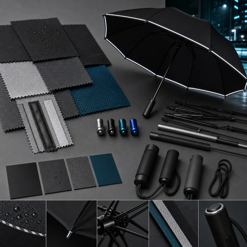 Berlin Tech Reflective trend visual for Germany 2026 Autumn/Winter umbrella design