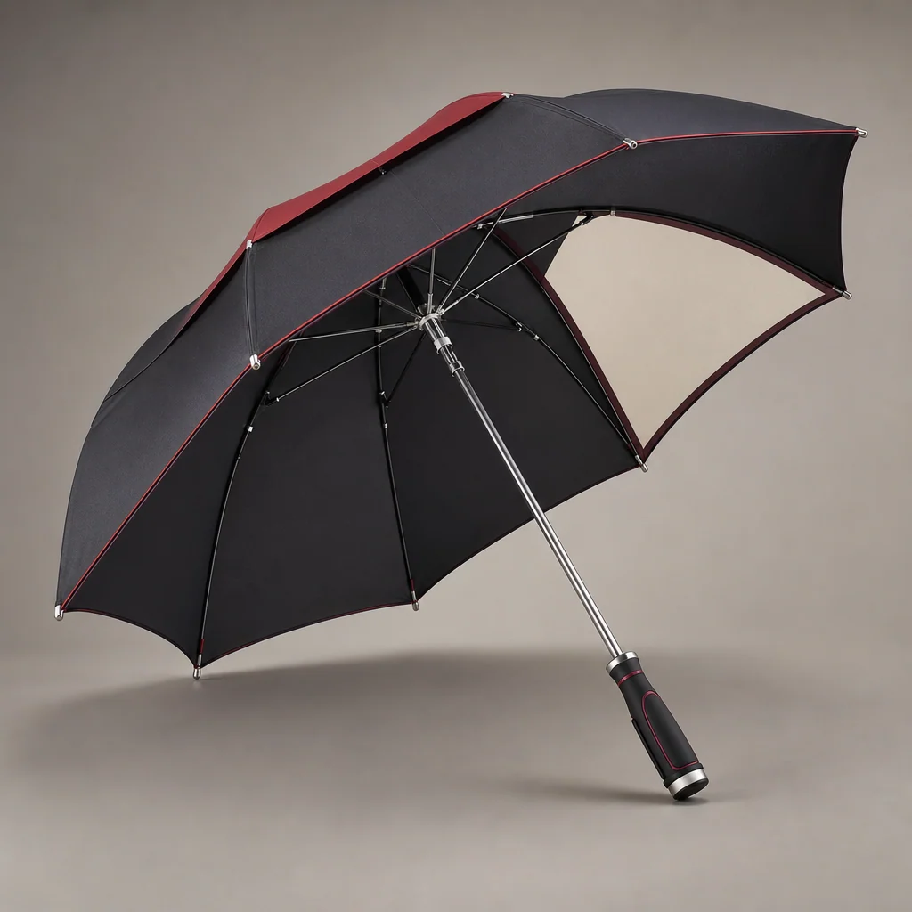 Berry and Scarlet Accent golf umbrella concept for Italy 2026 Autumn/Winter