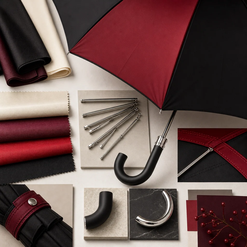 Berry and Scarlet Accent trend visual for Italy 2026 Autumn/Winter umbrella design