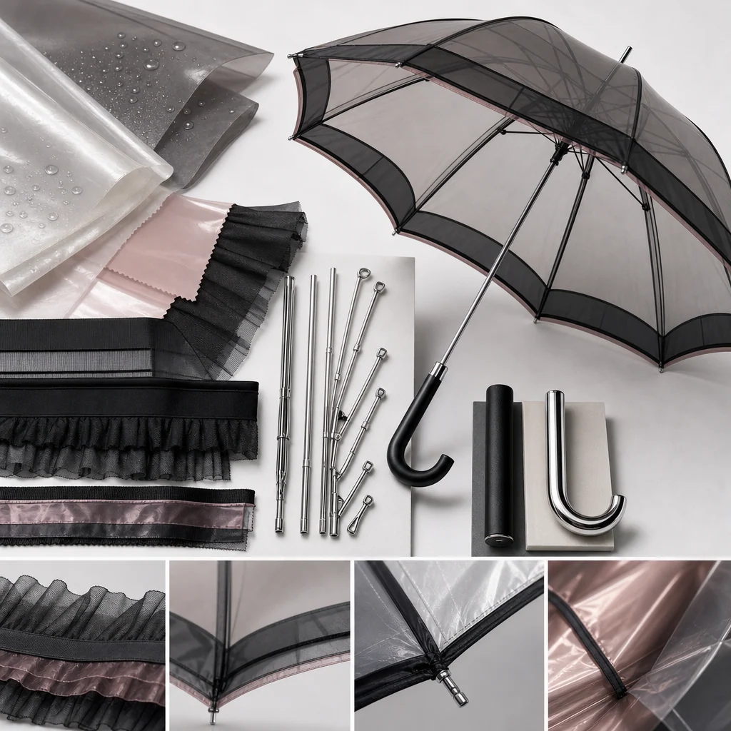 Cool-Girl Sheer Layers trend visual for India 2026 Autumn/Winter umbrella design