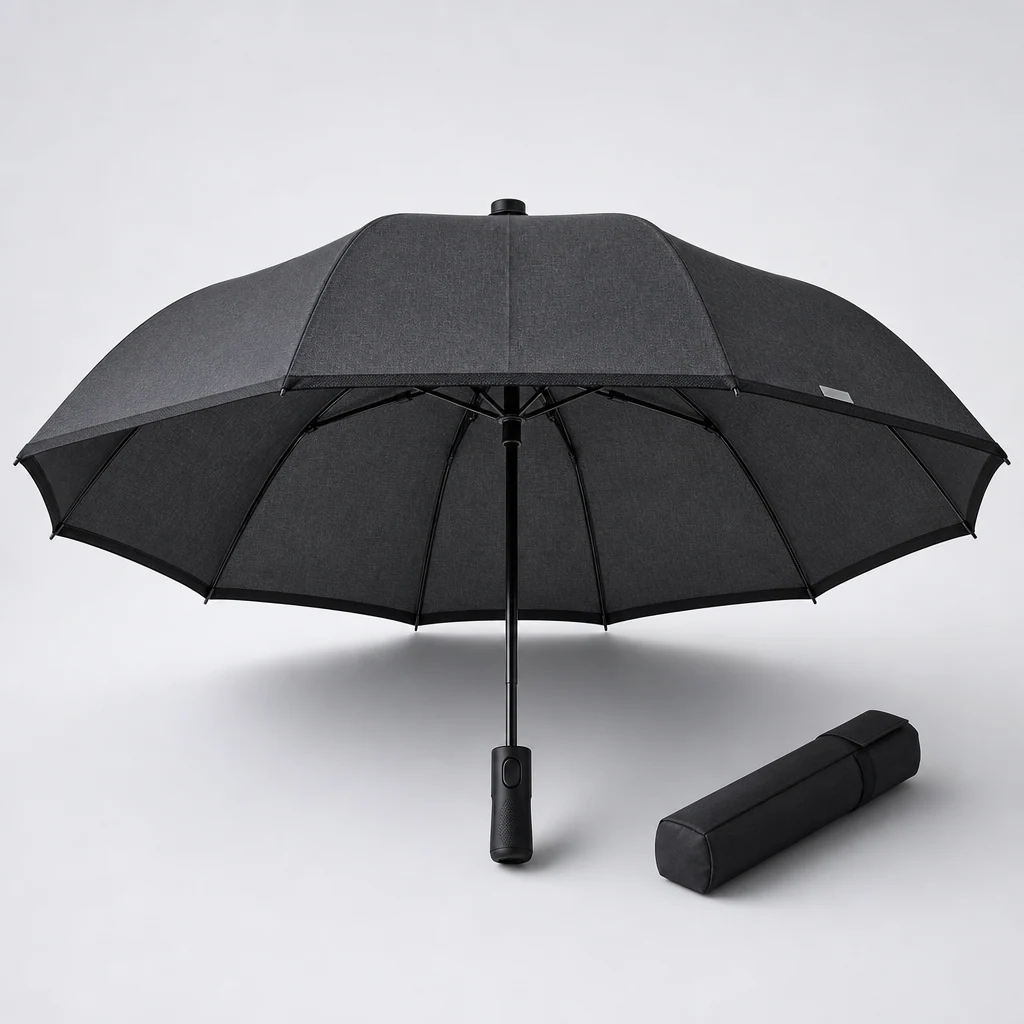 Dark Minimal Commuter folding umbrella concept for Germany 2026 Autumn/Winter