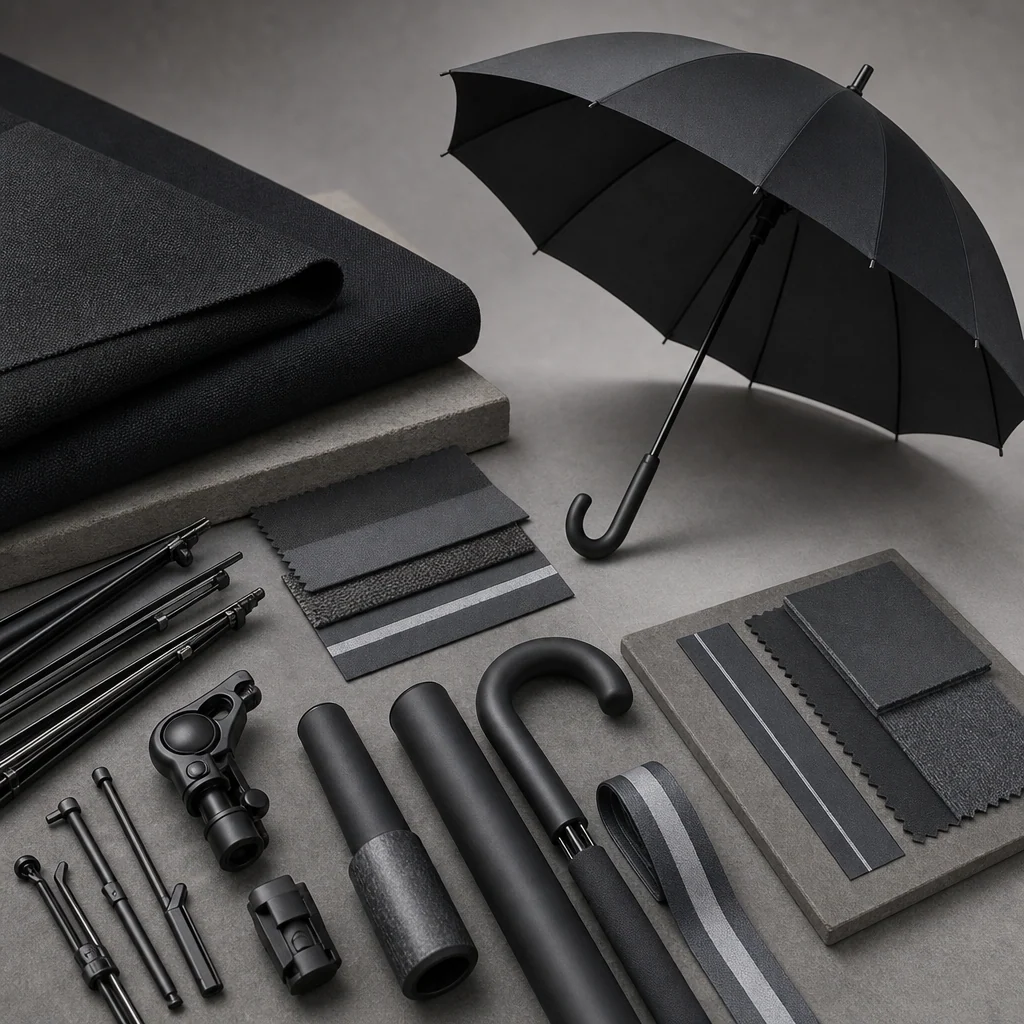 Dark Minimal Commuter trend visual for Germany 2026 Autumn/Winter umbrella design