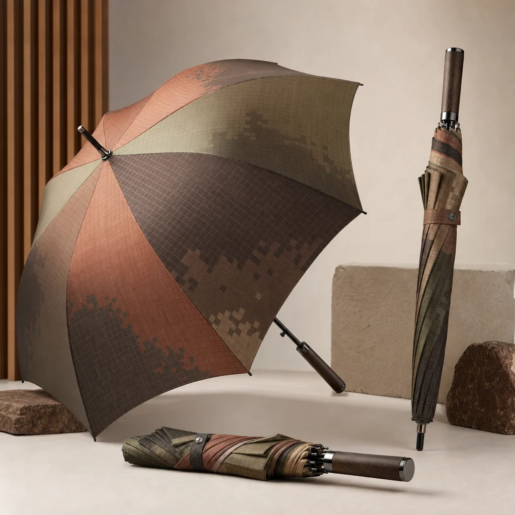 Earthly Digital Commerce straight umbrella concept for Indonesia 2026 Autumn/Winter
