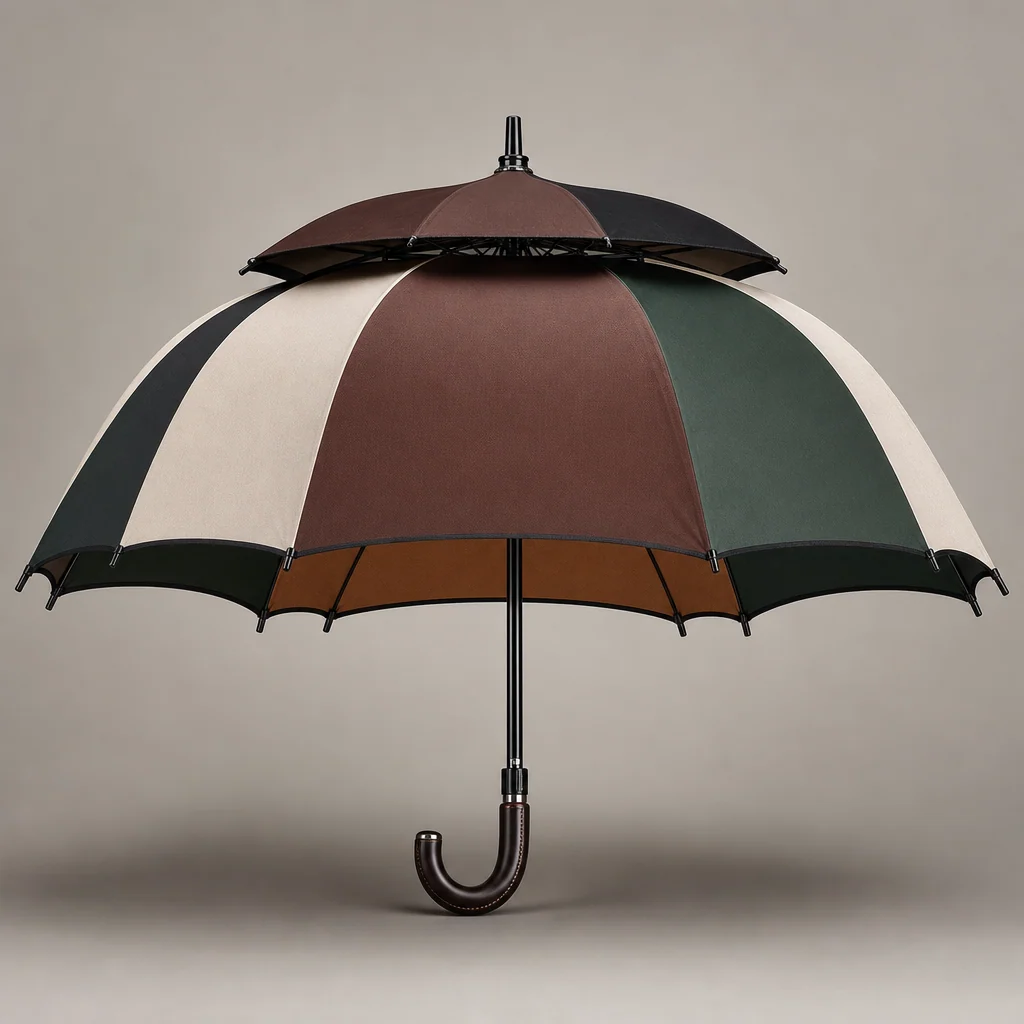 Equestrian Cordovan golf umbrella concept for France 2026 Autumn/Winter