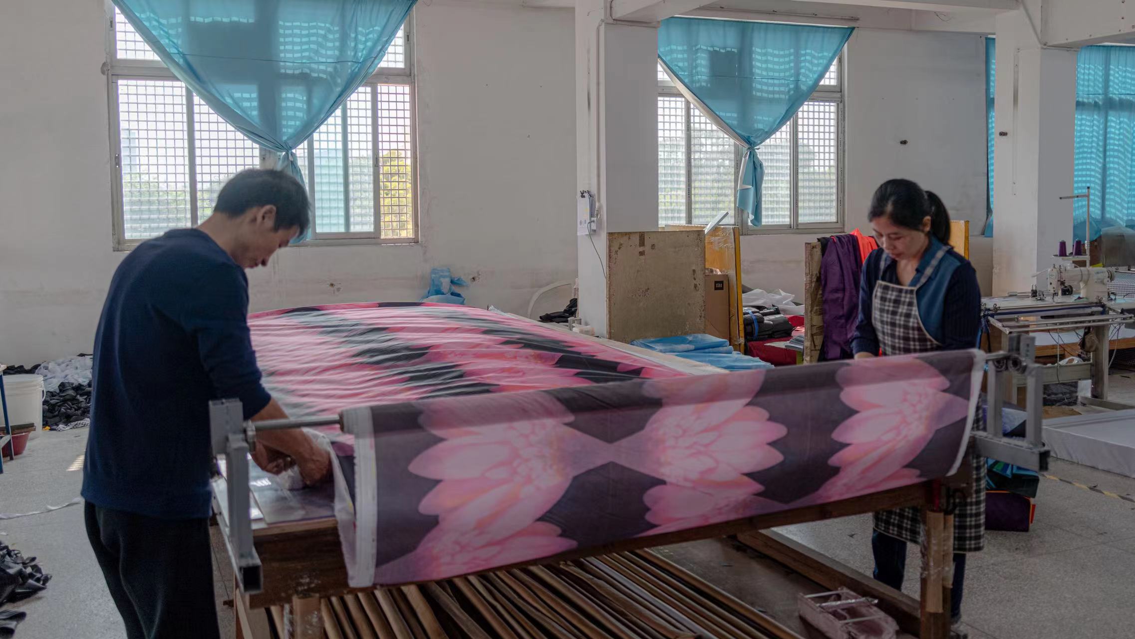 Fabric umbrella production