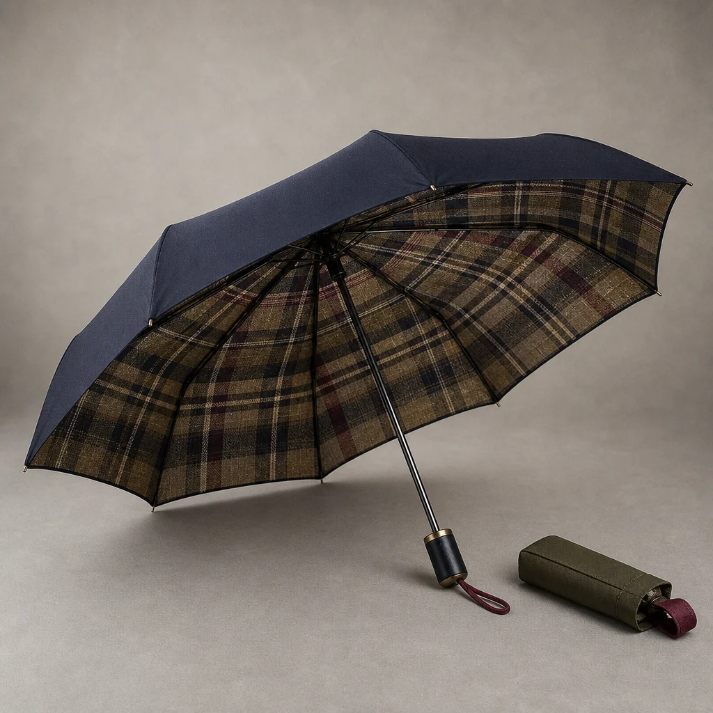 Heritage Check Understory folding umbrella concept for Italy 2026 Autumn/Winter