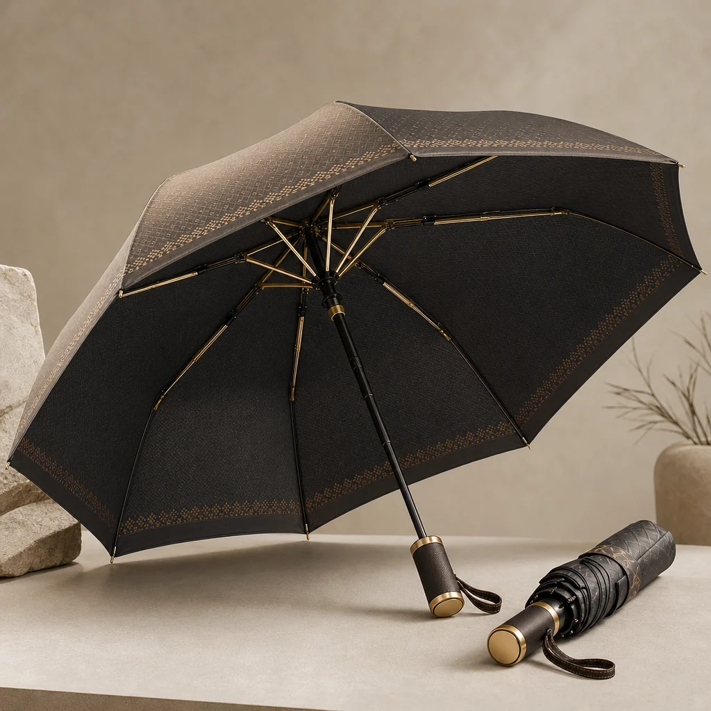 Heritage Gold Shade folding umbrella concept for Saudi Arabia 2026 Autumn/Winter