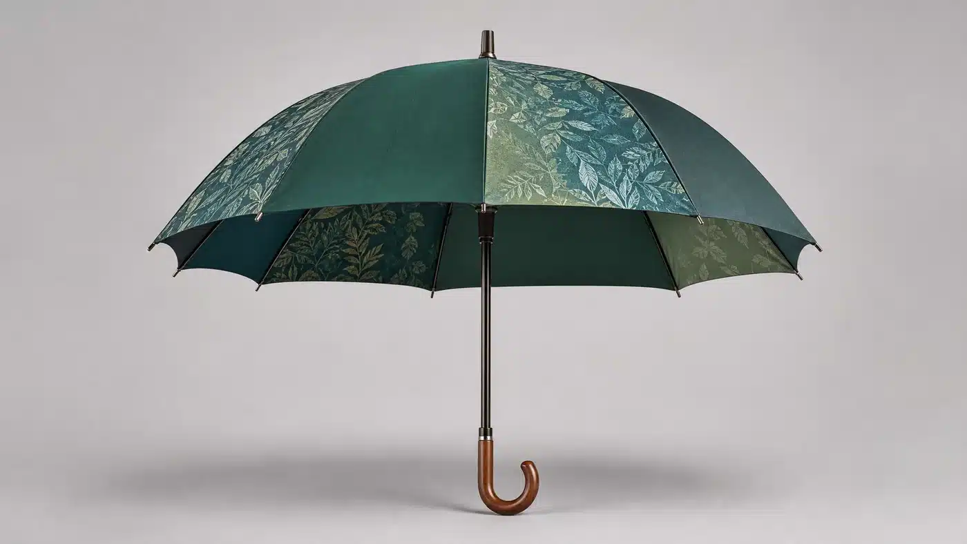Concept de parapluie vert luminescent pour le marché japonais de 2026