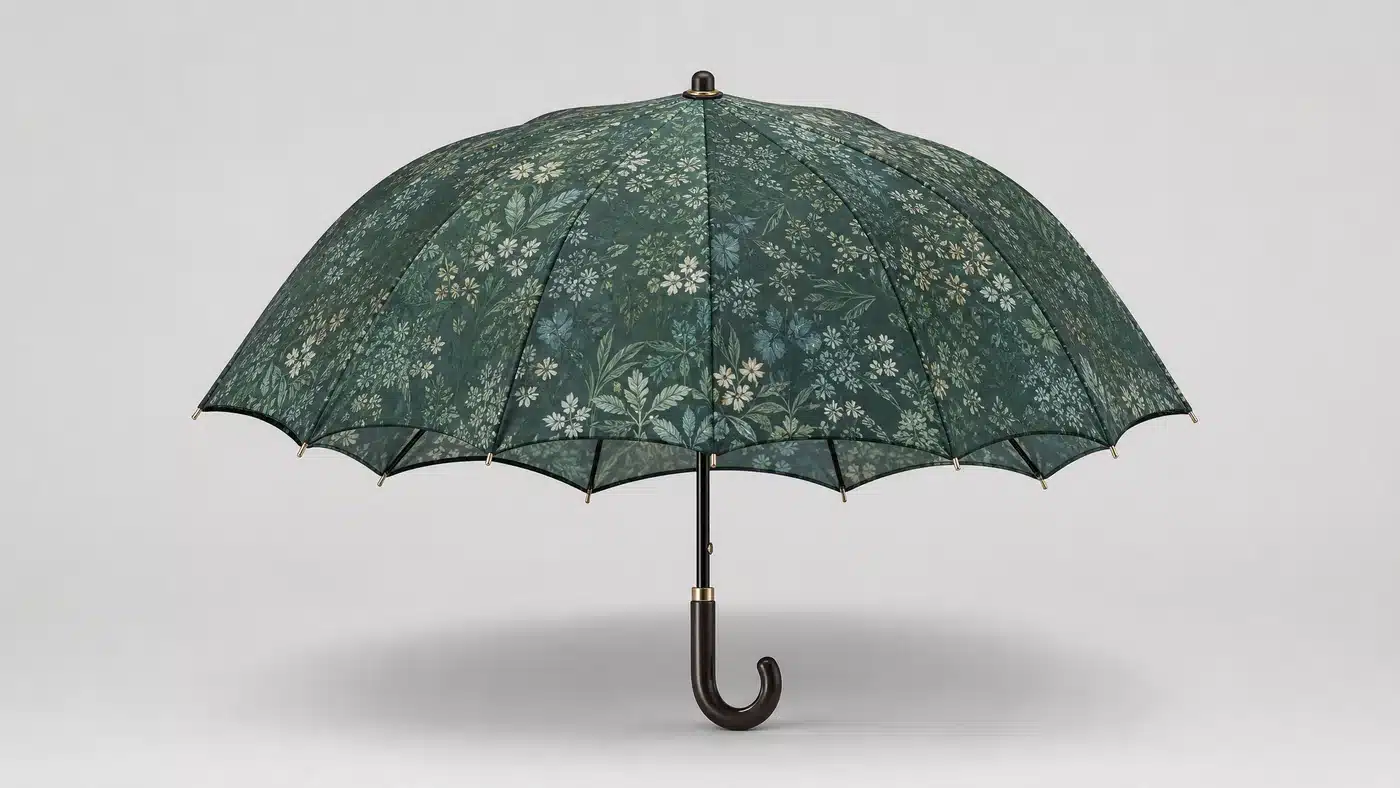 Concept de parapluie botanique Matcha pour le marché japonais de 2026