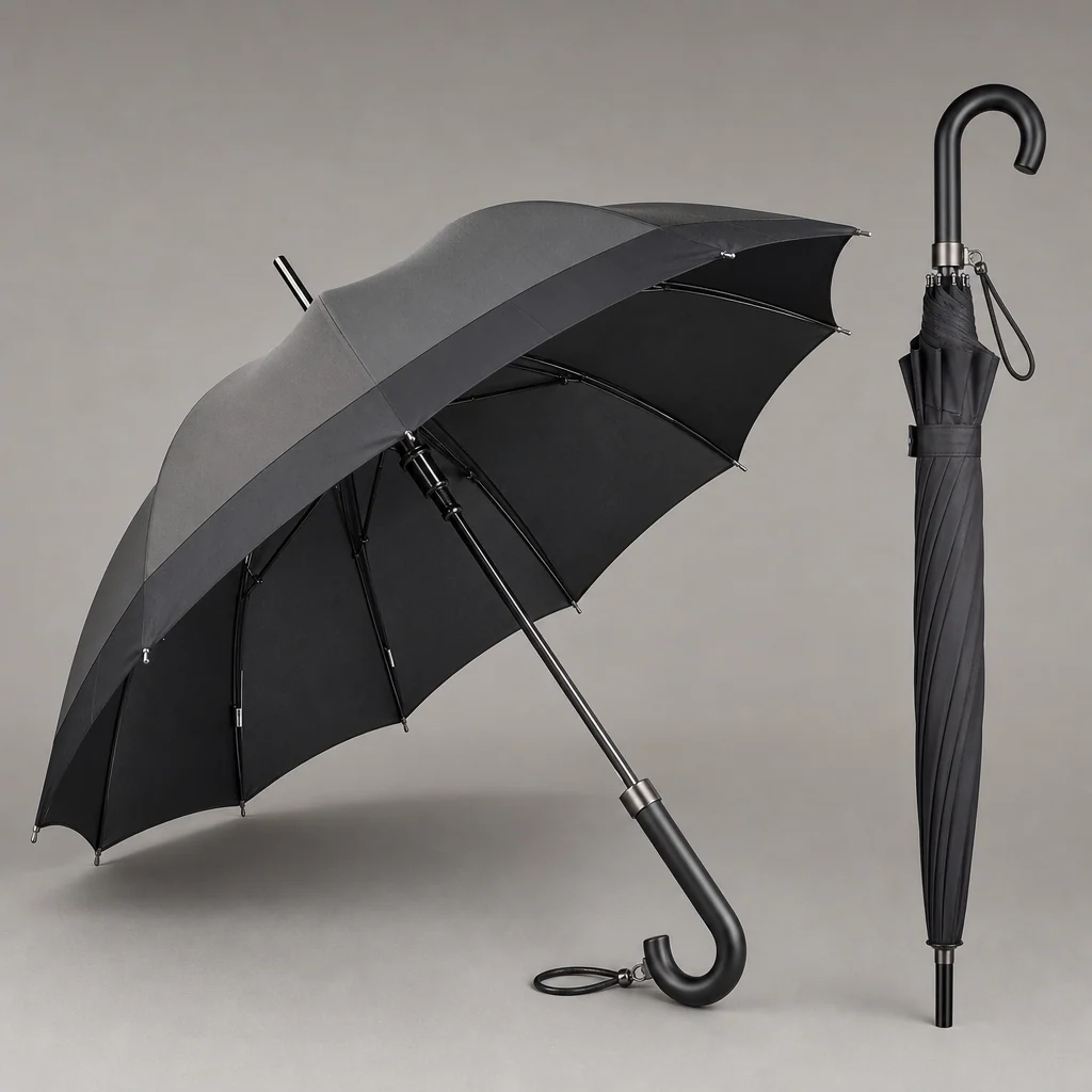 K-Fashion Monochrome Layer straight umbrella concept for South Korea 2026 Autumn/Winter