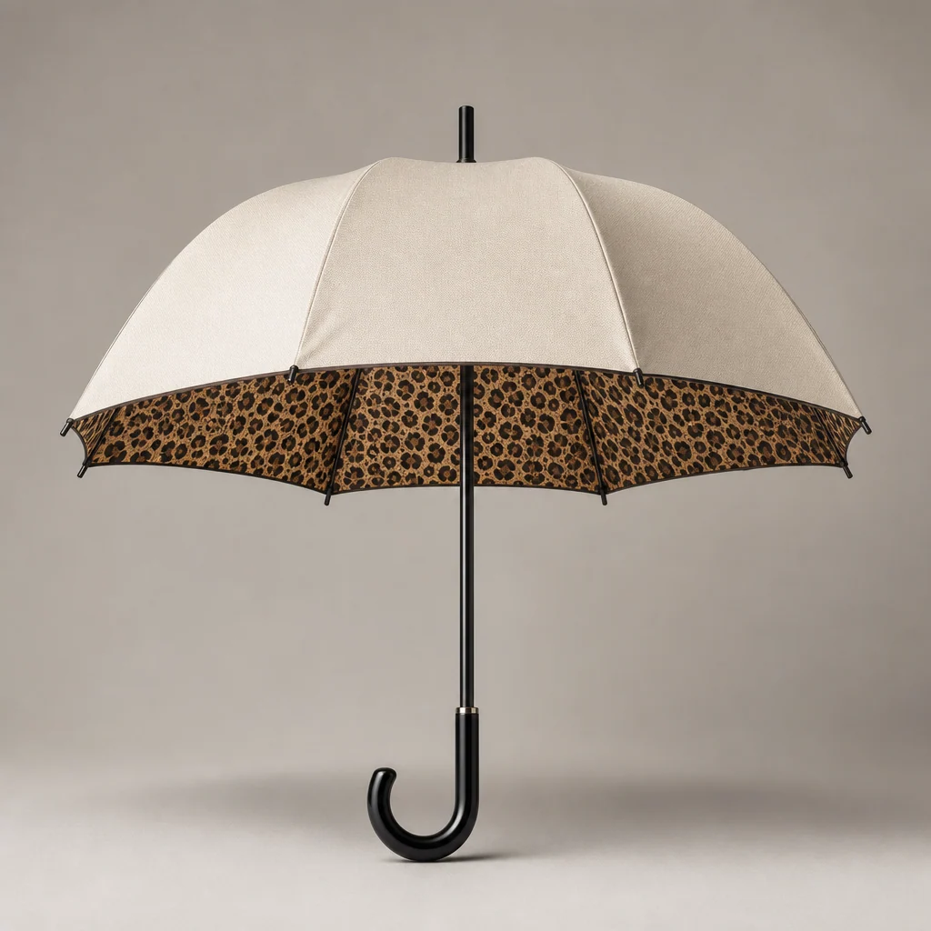 Leopard Trim Accent straight umbrella concept for Russia 2026 Autumn/Winter