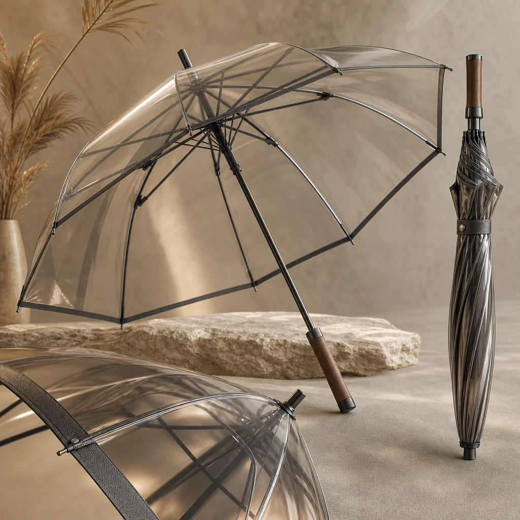 Luxury Hospitality Clear straight umbrella concept for Saudi Arabia 2026 Autumn/Winter