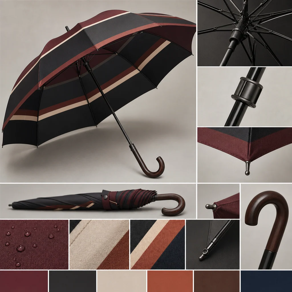 Madrid Stripe Contrast trend visual for Spain 2026 Autumn/Winter umbrella design