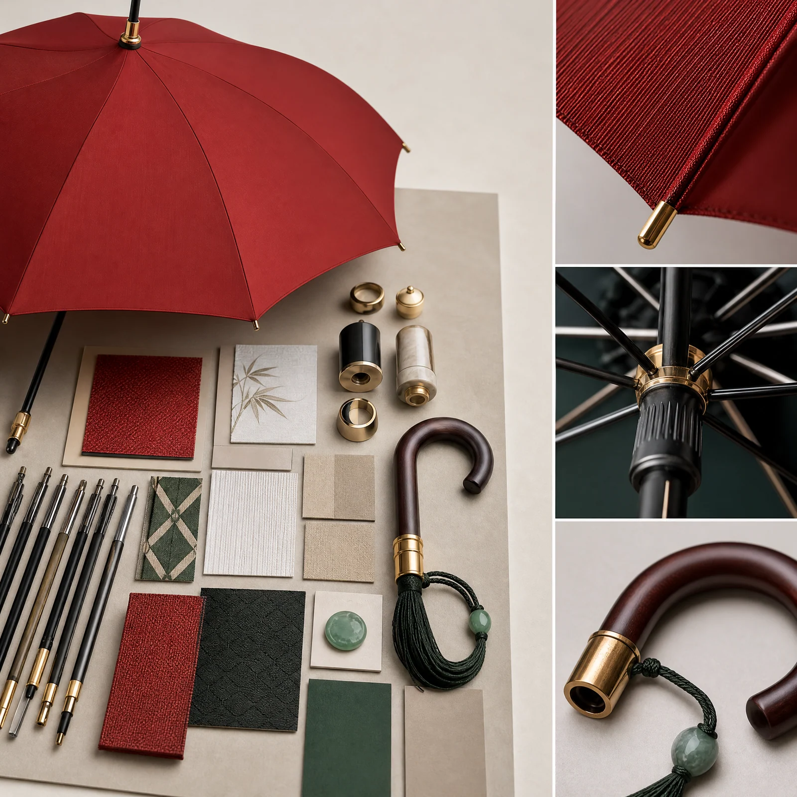 Modern Craft Texture trend visual for China 2026 Autumn/Winter umbrella design
