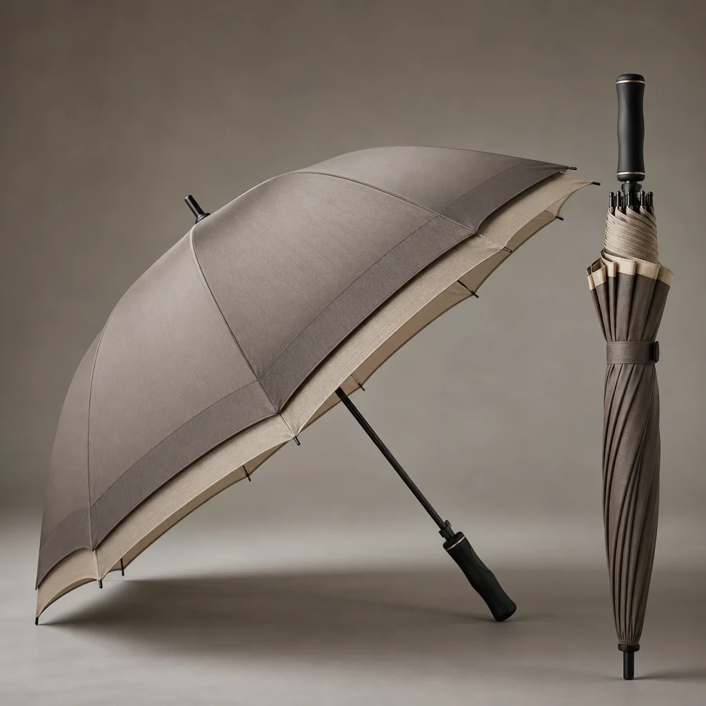 Modest Rain Layer golf umbrella concept for Indonesia 2026 Autumn/Winter