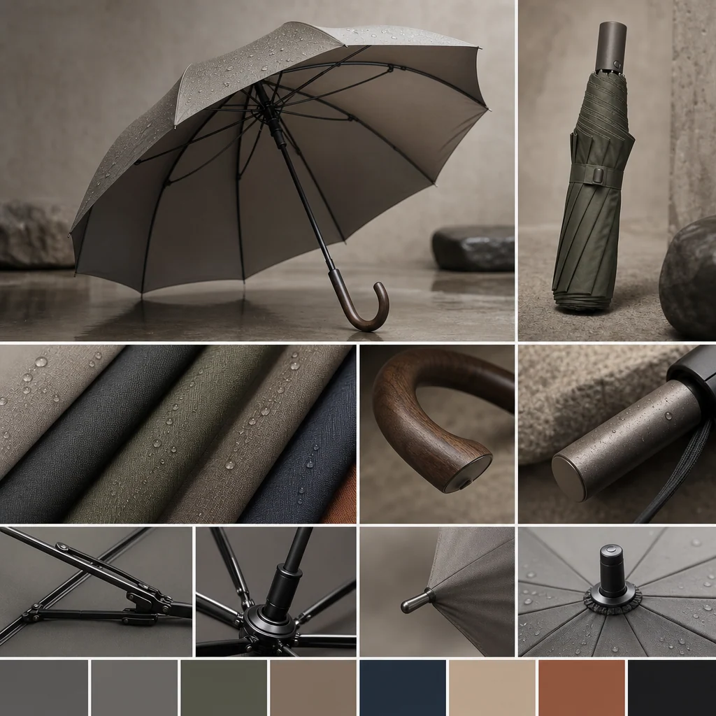 Modest Rain Layer trend visual for Indonesia 2026 Autumn/Winter umbrella design