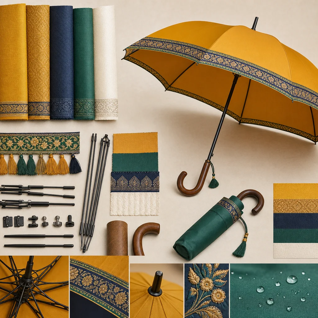 Monsoon Craft Brights trend visual for India 2026 Autumn/Winter umbrella design