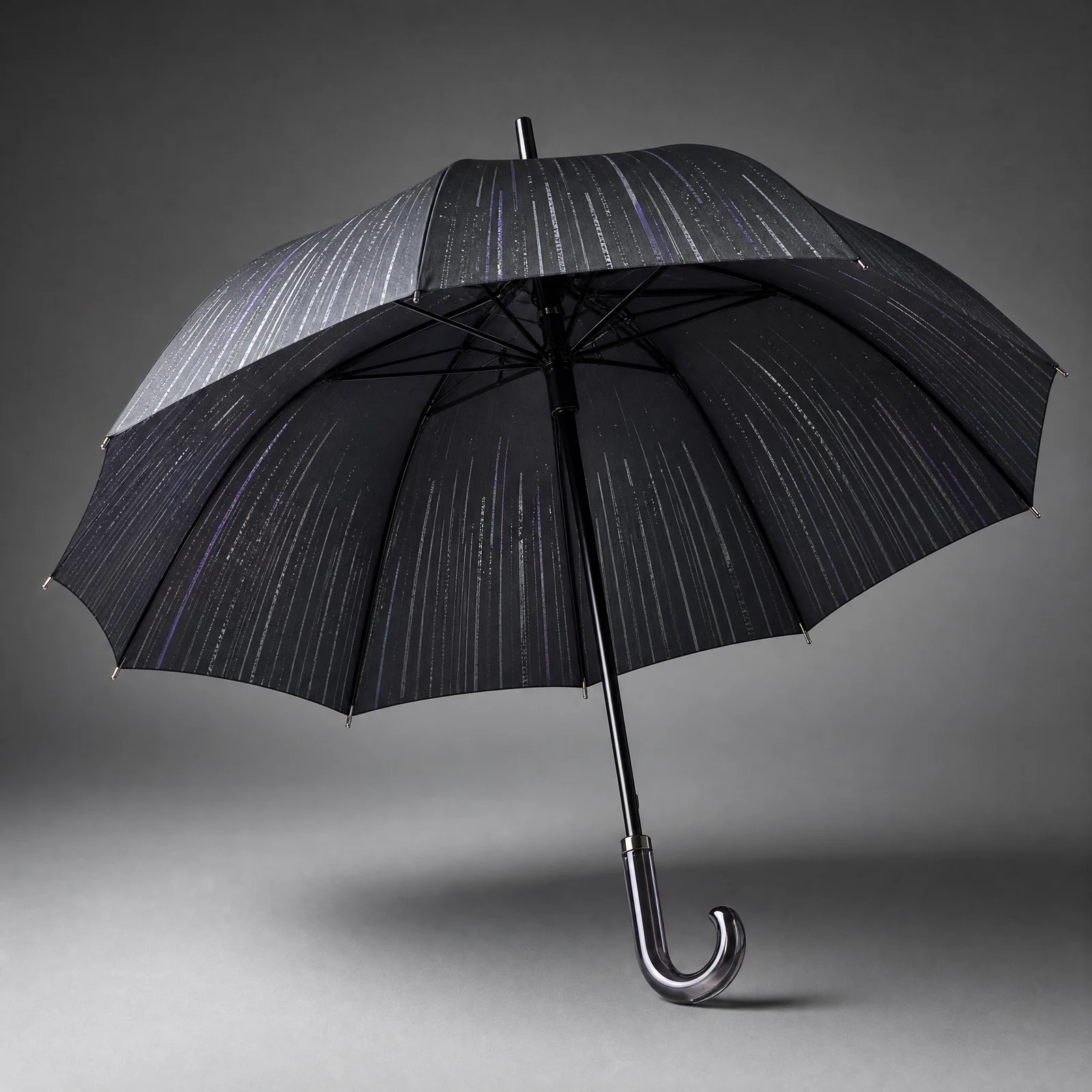 Nocturnal Monotone with Metallic Rain straight umbrella concept for Japan 2026 autumn winter