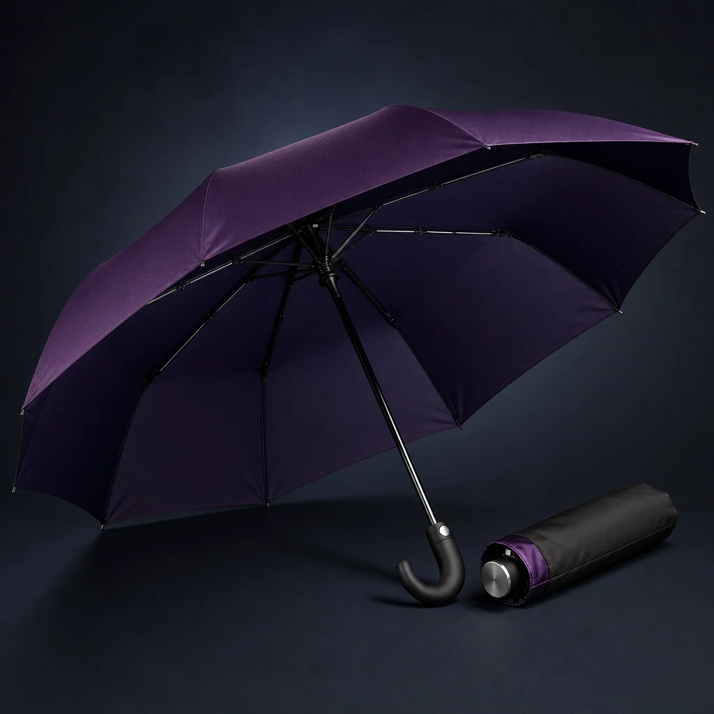 Purple Evening Drama folding umbrella concept for France 2026 Autumn/Winter