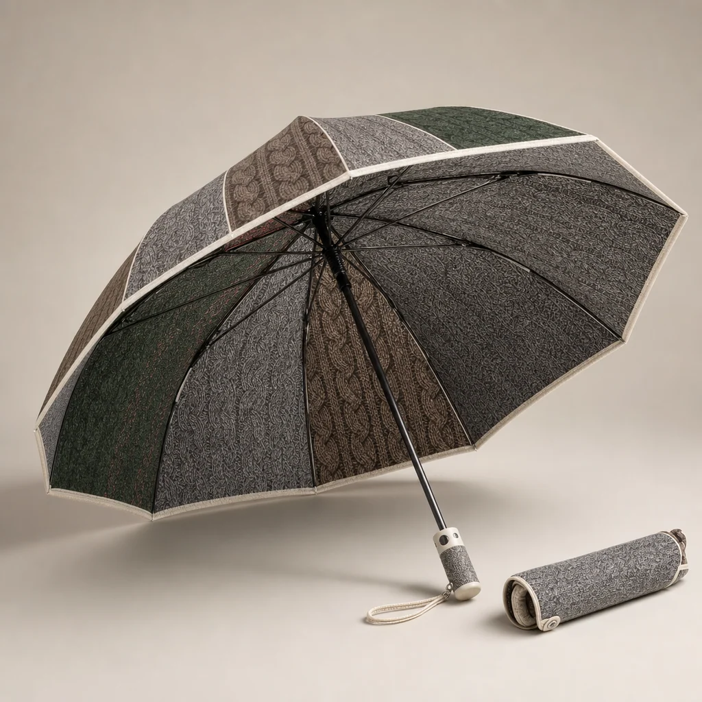Regenerative Knit Texture folding umbrella concept for Germany 2026 Autumn/Winter