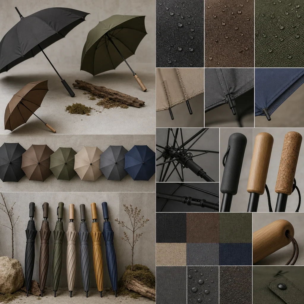 Regenerative Textile Lab trend visual for Netherlands 2026 Autumn/Winter umbrella design