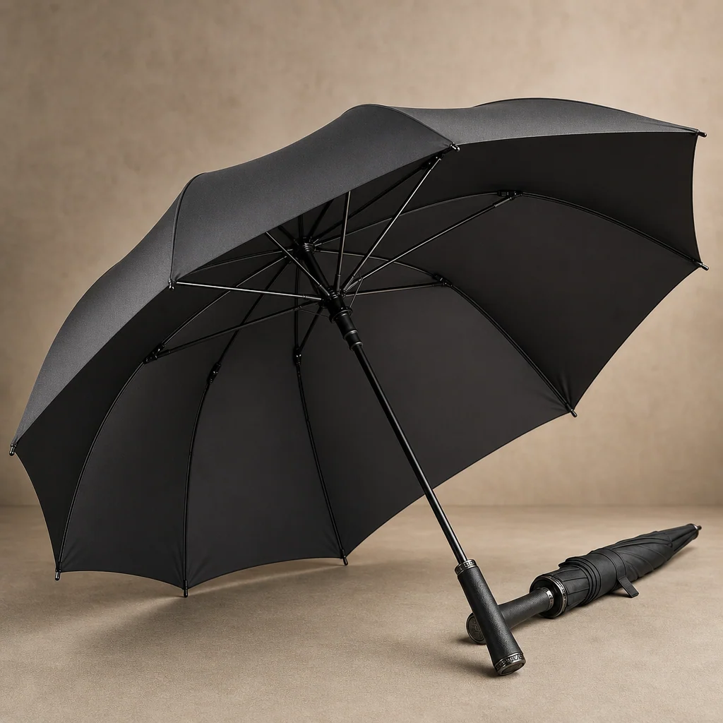 Riyadh Fashion Week Black golf umbrella concept for Saudi Arabia 2026 Autumn/Winter