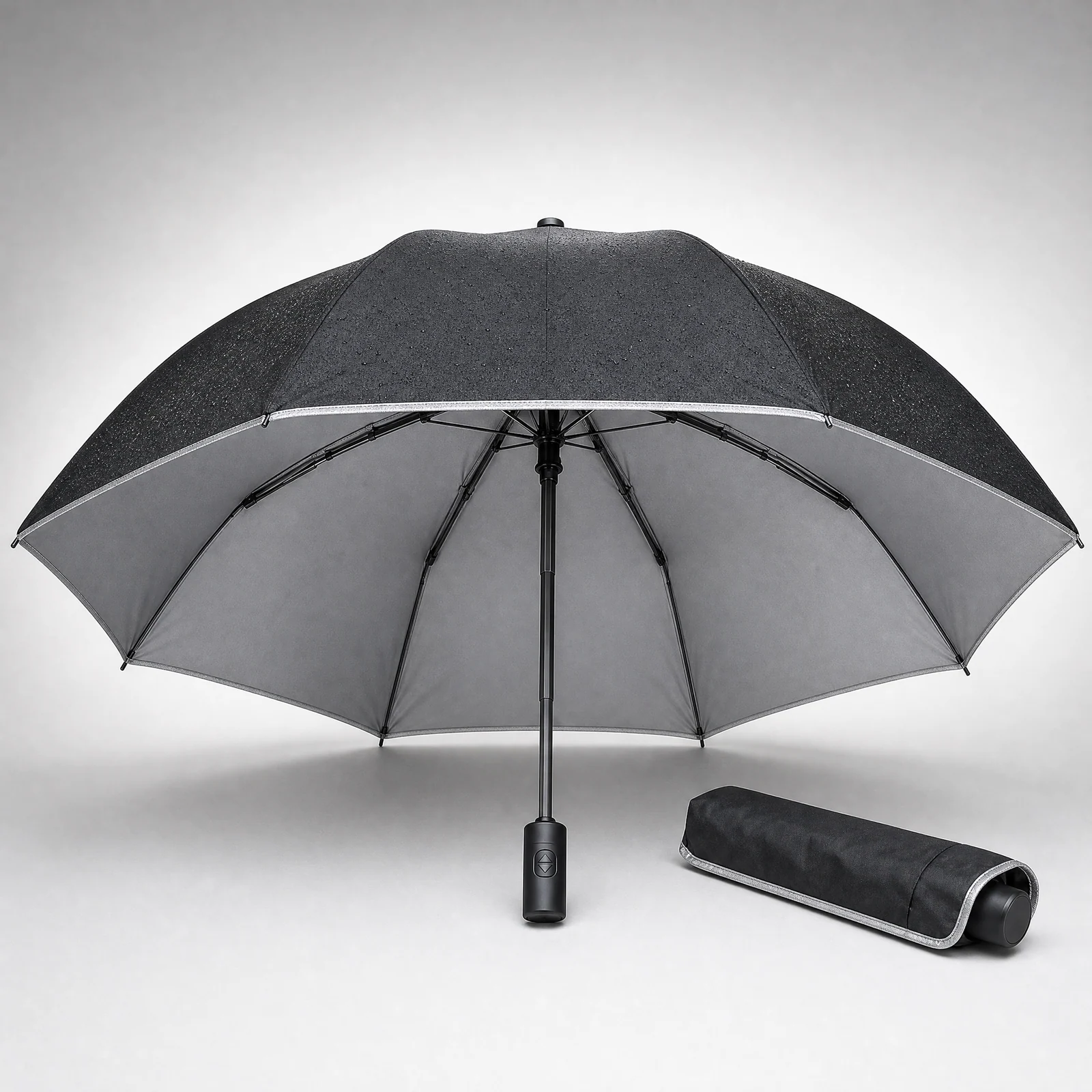 Slick Night Monochrome folding umbrella concept for UK 2026 autumn winter