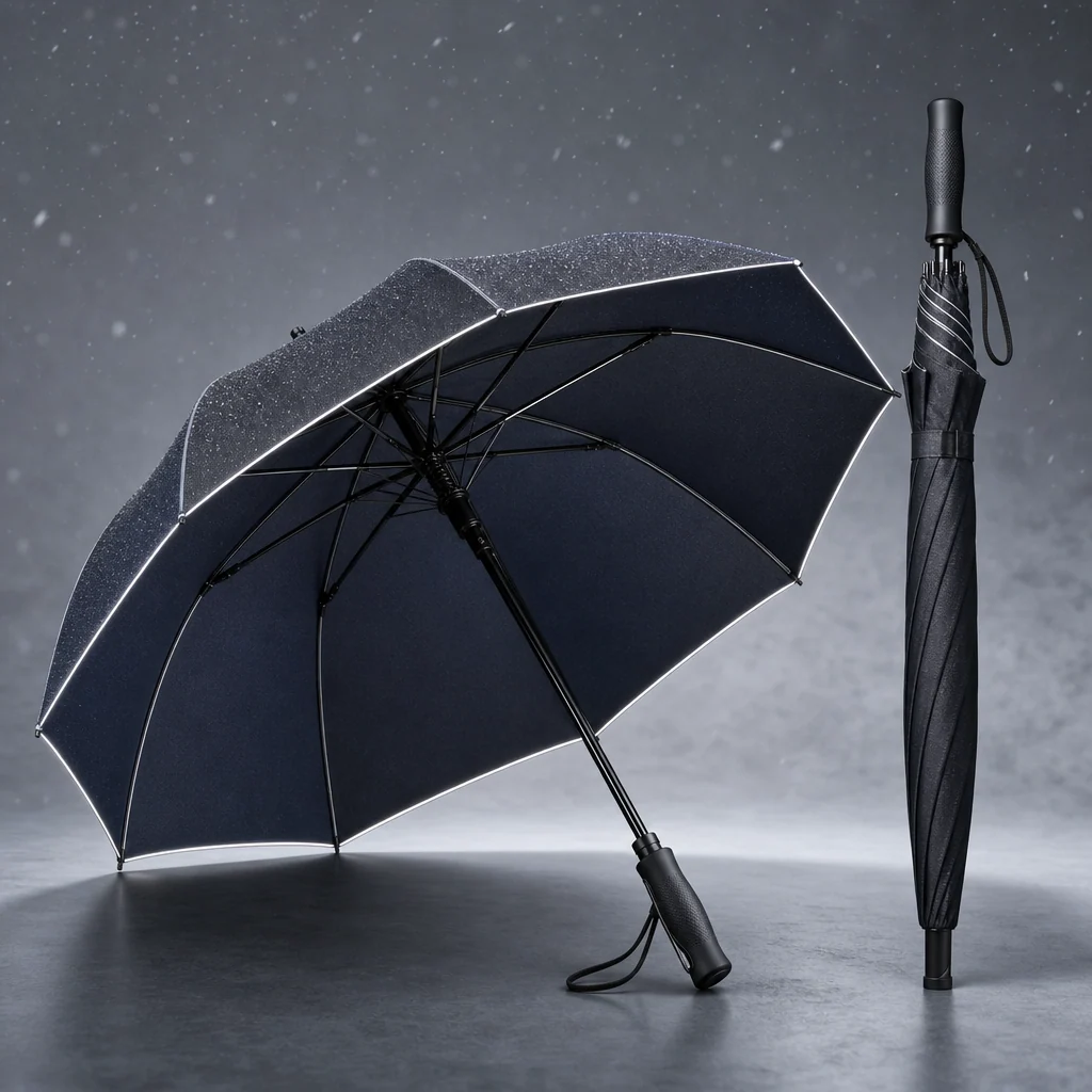 Snow-Rain Reflective straight umbrella concept for Canada 2026 Autumn/Winter