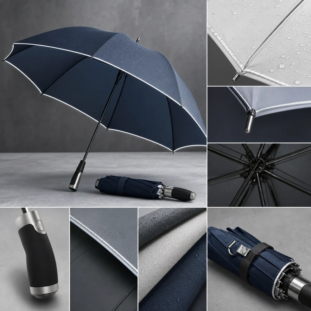 Snow-Rain Reflective trend visual for Canada 2026 Autumn/Winter umbrella design