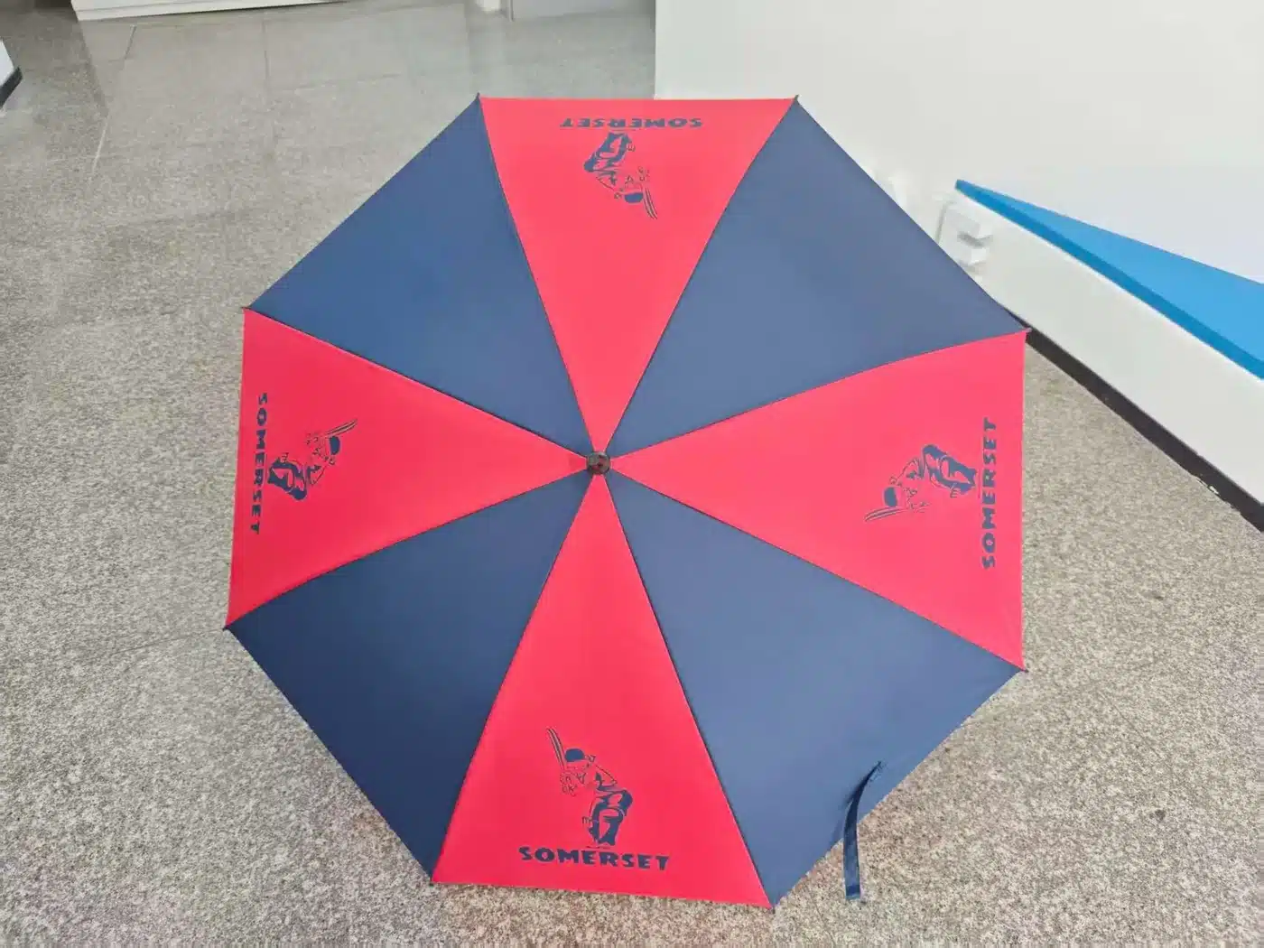Somerset custom logo straight umbrella sample for B2B branding