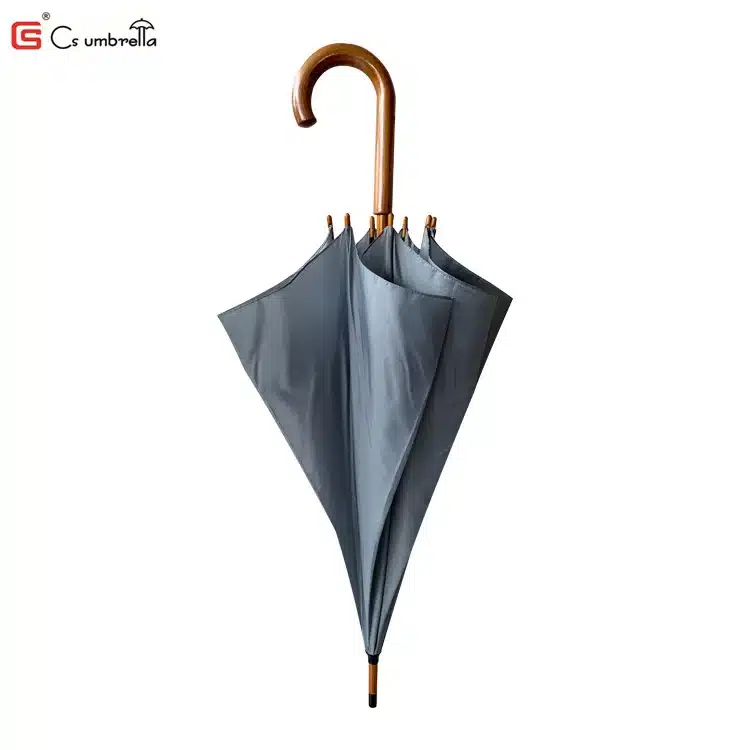 straight umbrella product detail photo with curved handle