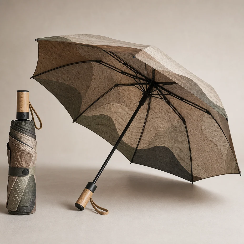 Sustainable Cellulose Flow folding umbrella concept for Indonesia 2026 Autumn/Winter