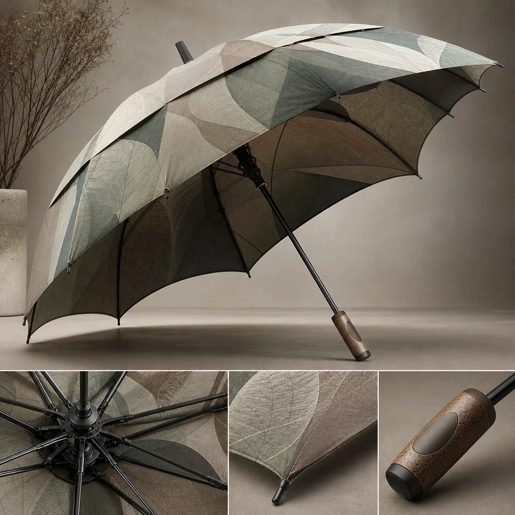 Sustainable Cellulose Flow golf umbrella concept for Indonesia 2026 Autumn/Winter