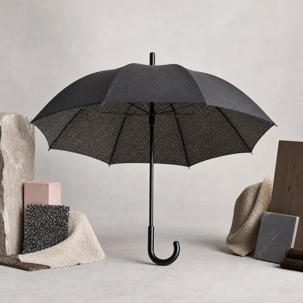 Tactile Winter Texture straight umbrella concept for Italy 2026 Autumn/Winter