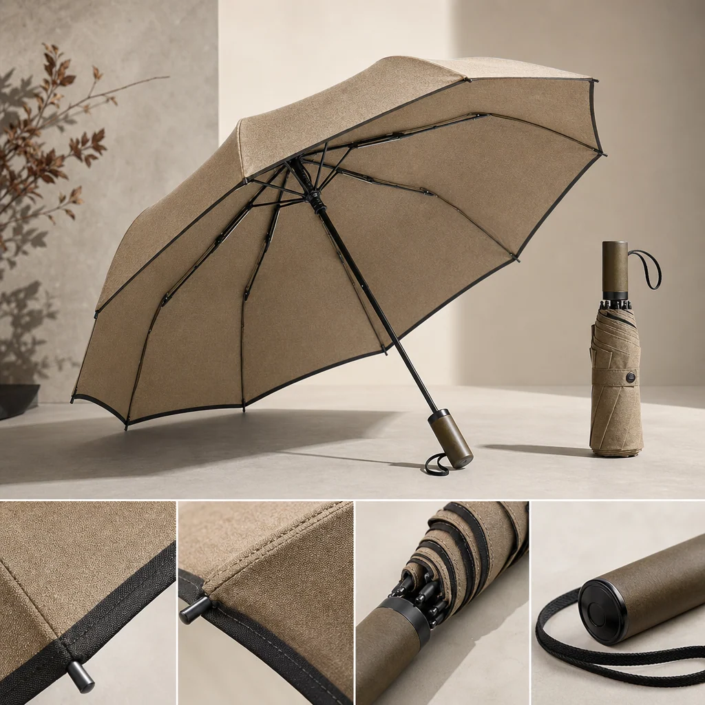 Traceable Cotton Canopy folding umbrella concept for Brazil 2026 Autumn/Winter
