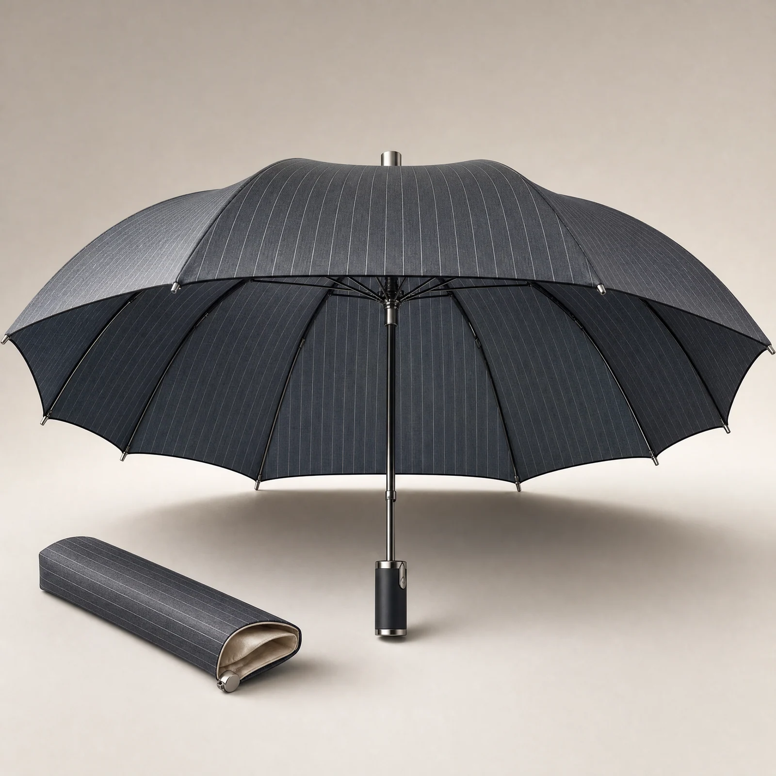 Twisted Tailoring with Metallic Trim folding umbrella concept for UK 2026 autumn winter