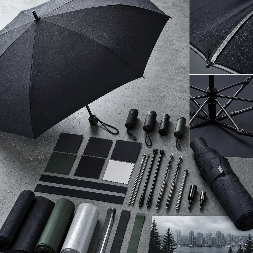 Vancouver Rain Utility trend visual for Canada 2026 Autumn/Winter umbrella design