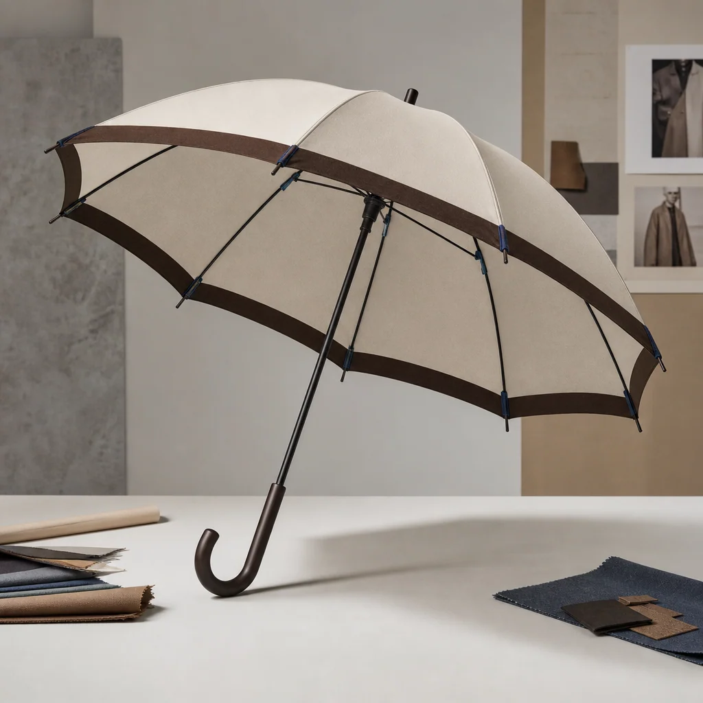 Wearable Runway Neutrals straight umbrella concept for India 2026 Autumn/Winter
