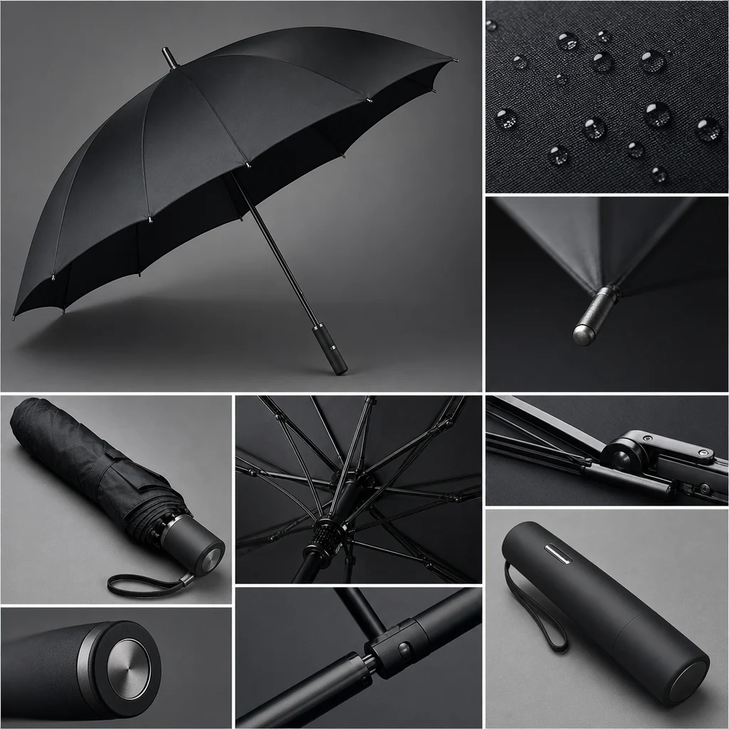 Zurich Precision Black trend visual for Switzerland 2026 Autumn/Winter umbrella design